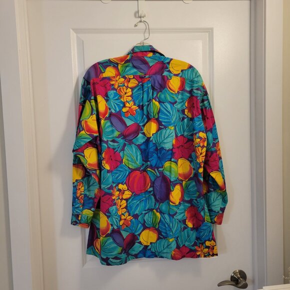 Vintage Retro-Print Vibrant Colourful Jaeger Set - Skirt and Blouse Set - Floral - Picture 2 of 15